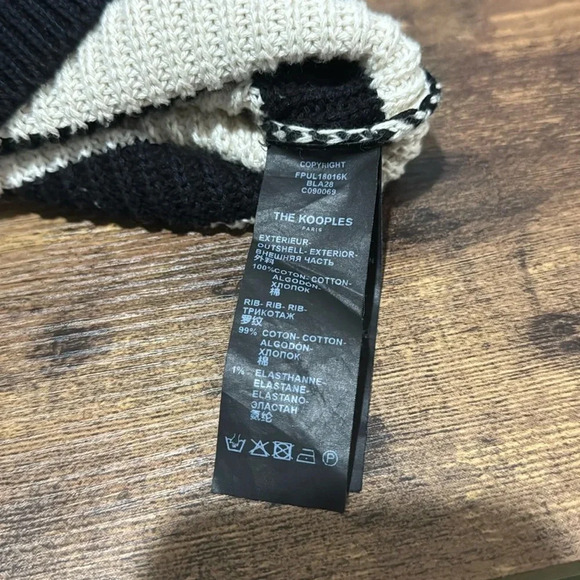 THE KOOPLES Striped black & off-white sweater. Heavy metallic detail size 2X. - Picture 12 of 12